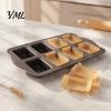 Easy Release Mini Meatloaf Baking Pan 8-Cavity Loaf Set with 200Pcs Parchment Liners, Heat Resistant Paper for Nonstick Bakeware Rectangle Bread Pan,