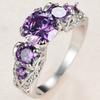 Four-Pronged Purple Crystal Infinity Engagement Ring In White Gold Color Infinity Ring Infinity Wedding Band Engagement Ring Anniversary Ring