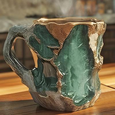 Минеральная кружка для кофе из искусственного хрусталя, 11 унций, чашка для минеральной воды из искусственного хрусталя, уникальный дизайн, сохраняющий тепло, кружка для питья для дома и офиса