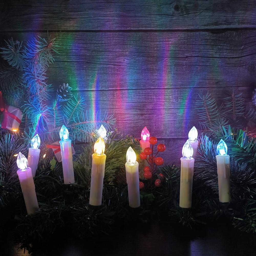 Светодиодные свечи, дистанционное управление с таймером, цветное освещение RGB, водонепроницаемая электронная свеча, свеча для украшения дома, День святого Валентина