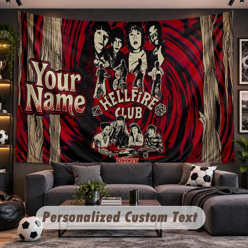 Stranger Things Personalized Tapestry Support Custom Name, Wall Art Home Decoration