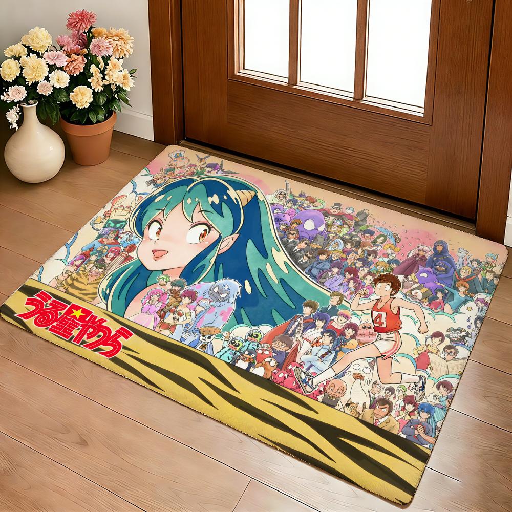 Urusei Yatsura Anime Game Floor Mat Cozy Flannel Soft Thick Non-Slip Mat For Living Room Bedroom Kitchen Decor Rugs