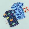 Toddler Boys One-Piece Swimsuit, Summer Short Sleeve Cartoon Animal Sun Protection Bathing Suit