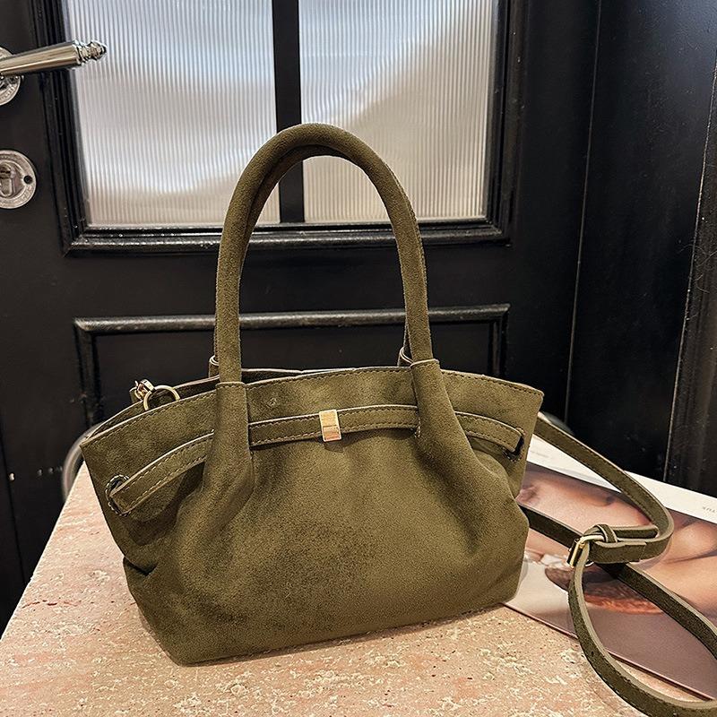 Нишевый дизайн замшевая портативная сумка-тоут модная ретро сумка-крыло плиссированная большая вместимость подмышечная сумка через плечо