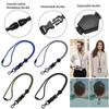 Adjustable ID Rope Metal Polyester Neck Strap Necklace Keychain Holder  Women Men