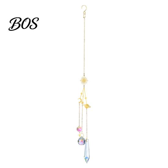 Crystal Garden Ornament Suncatcher, Rainbow Maker Prism Hanging Wind Chime, Pendant Chime for Window, Balcony, Garden, Patio Indoor Outdoor Home Decor