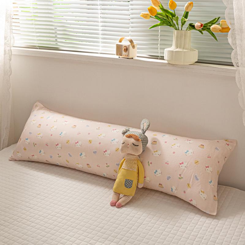 Двухслойная хлопковая марлевая длинная подушка для тела - Удобная боковая подушка, обнимающая ноги