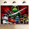Ninja Themed Birthday Party Tableware Set Paper Cups Plates Napkins Tablecloths Banners Gift Bags Backdrop Party Decor Supplies