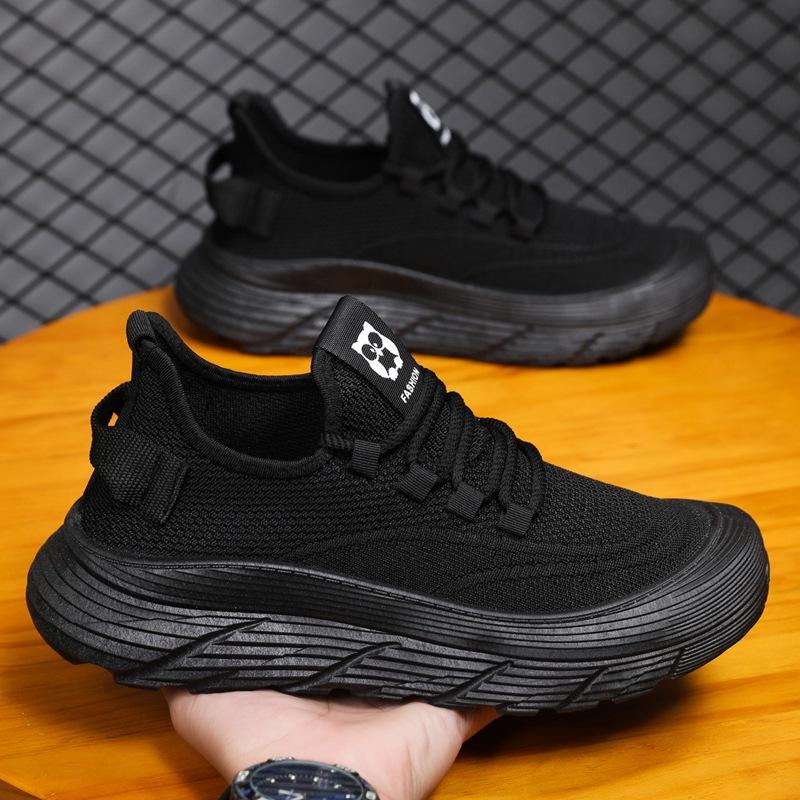 Новая мужская обувь дышащая вязаная муха трендовая универсальная мужская повседневная спортивная обувь на одной педали внешнеторговая сетчатая обувь на мягкой подошве