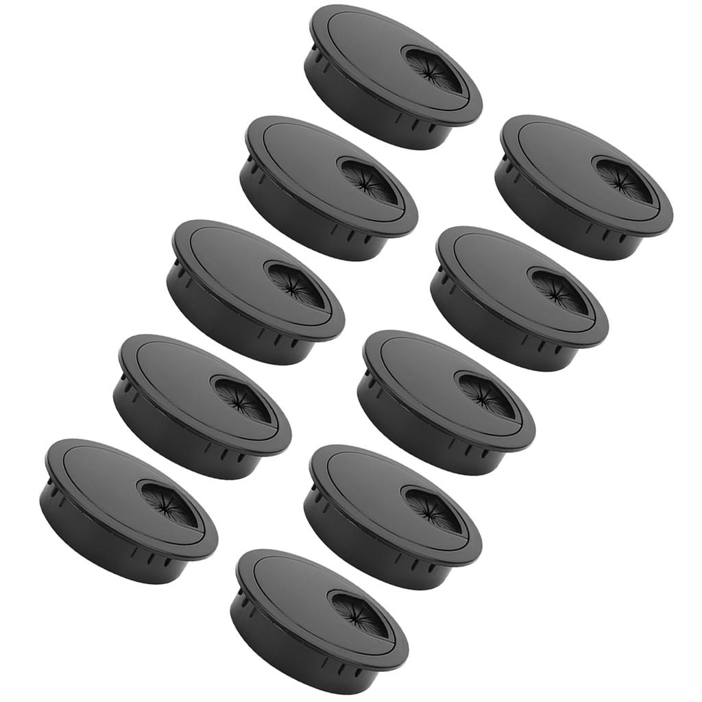 10 шт., люверсы для проводов, ярко-черные, настольный органайзер для отверстий для проводов из АБС-пластика 60 мм