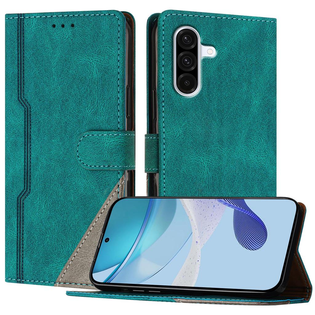 For Samsung Galaxy A36 5G Leather Case Triangle Patchwork Wallet Stand Shockproof Phone Cover