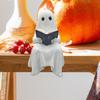 Halloween Statue Reading Book Sitting Evil Figurine Desktop Party Figure Resin Sculpture for
