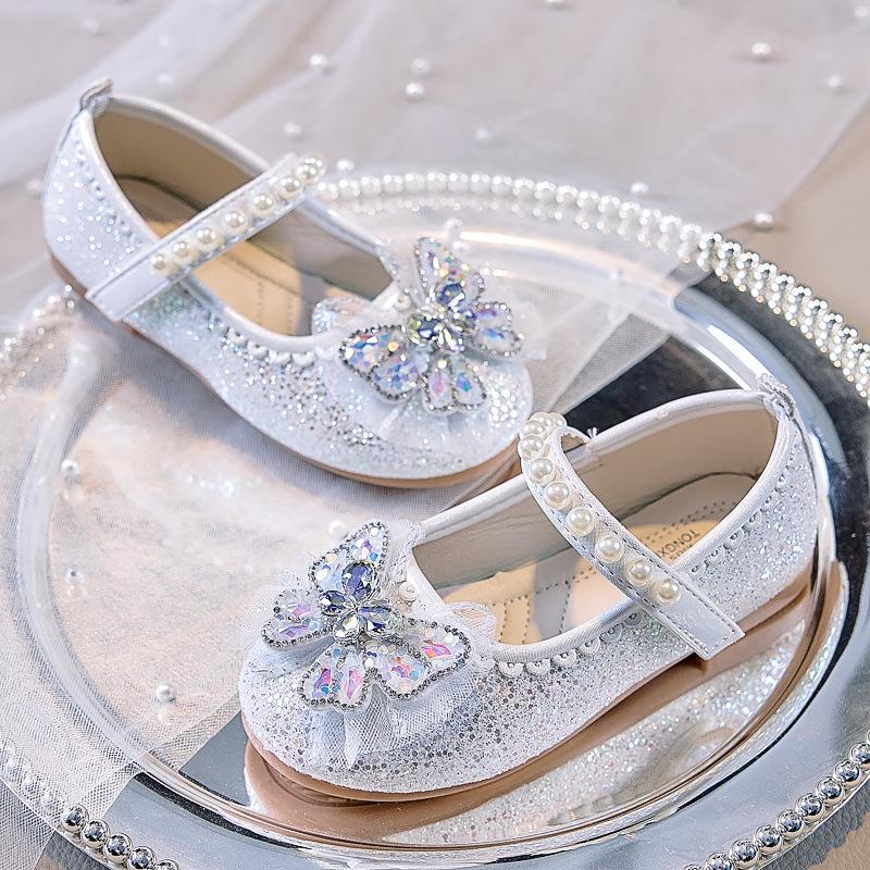 Autumn 2025 Korean Style Glossy Princess Girls' Closed-Toe Soft Sole Shoes for Stage Performance