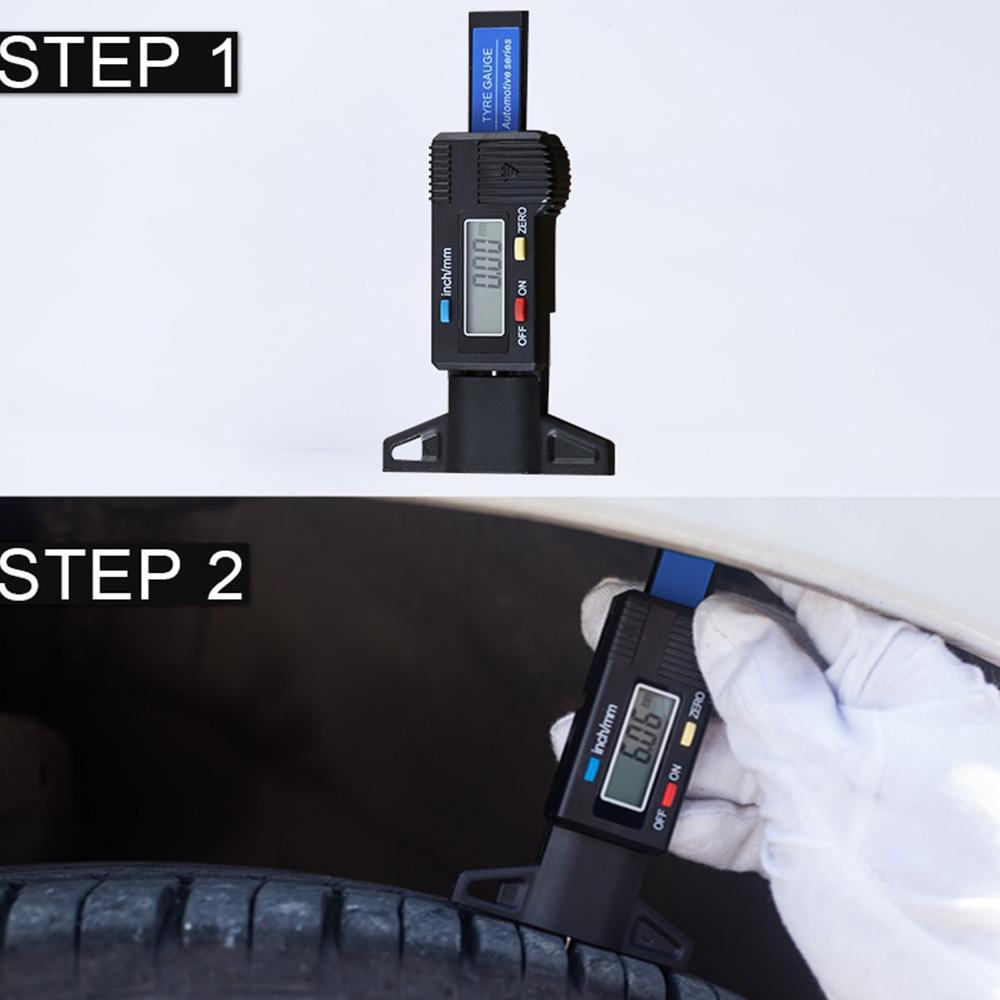 1 шт., цифровой измеритель глубины протектора автомобильных шин, измерительный инструмент для обнаружения износа шин, штангенциркуль, толщиномеры