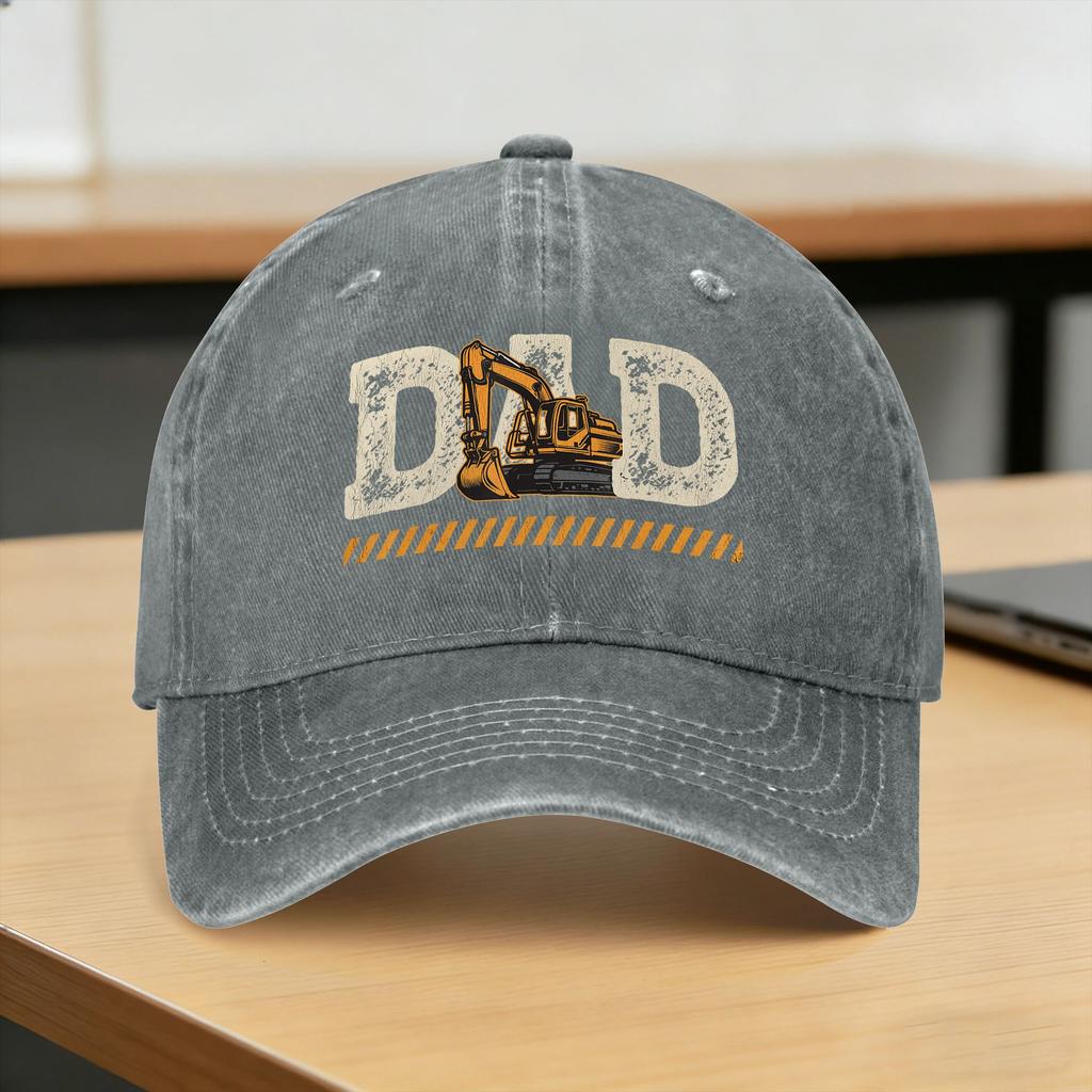 Excavator Dad Fathers Day Construction Father Birthday Casual Baseball Cap Trucker Hat High Quality Fashion Baseball Caps