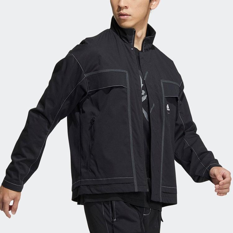 adidas Wuji Series с воротником-стойкой, спортивная куртка с длинным рукавом, мужская верхняя одежда, черный HE5137