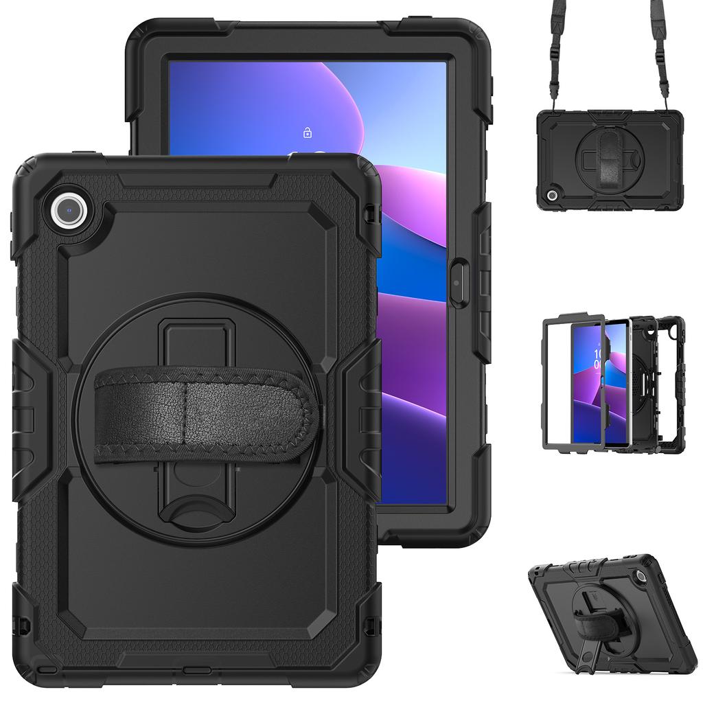 Для Lenovo Tab 10.1 (2025) TB-311XU/Tab TB311FU Чехол PC+Силикон Чехол для планшета с ПЭТ защитной пленкой от царапин и плечевым ремнем