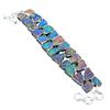 Titanium Druzy Gemstone Handmade 925 Sterling Silver Bracelet Jewelry 925 Stamped Gemstone Bracelet