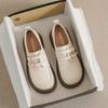 Thick Bottomed Lefou Shoes Women a Word with Retro Merade Soft Bottom Small Leather Shoes British Style