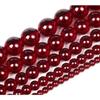 Мода Натуральный Камень Гранат Красное Стекло Очарование Свободные Бусины DIY Круглые Бусины Ювелирные Аксессуары