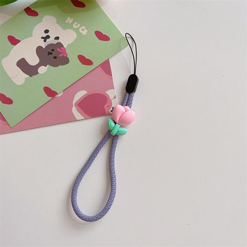 Милый ремешок для телефона, креативный модный цветочный ремешок для телефона, портативный браслет для женщин, аксессуары для мобильных телефонов на запястье