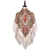 130*130cm Russian National Scarf Women Luxury Floral Bandana Fringed Ukrainian Shawl Big Size Handkerchief Babushka Head Wraps