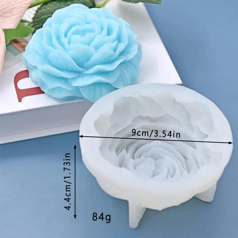 3D Peony Silicone Candle Mold Food Grade Flower Mold DIY Handmade Creative Flower Aromatherapy Plaster Resin Soap Making Supplie