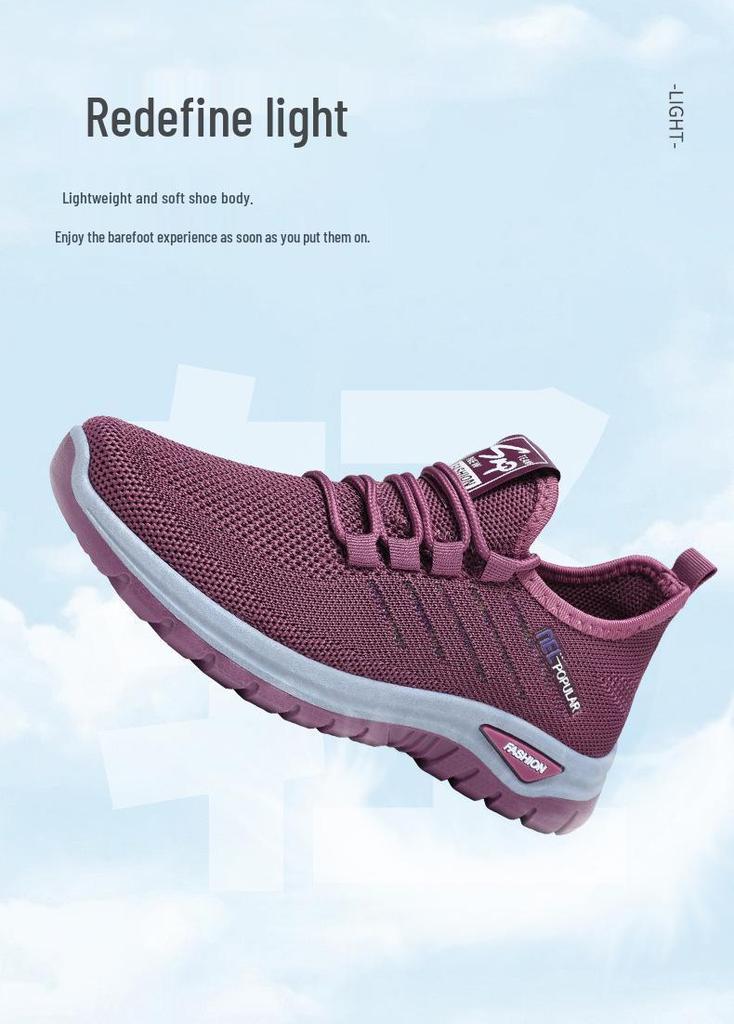 Женские повседневные кроссовки большого размера Flyknit, дышащие, универсальные и легкие, с мягкой подошвой, низкие, для повседневной носки.