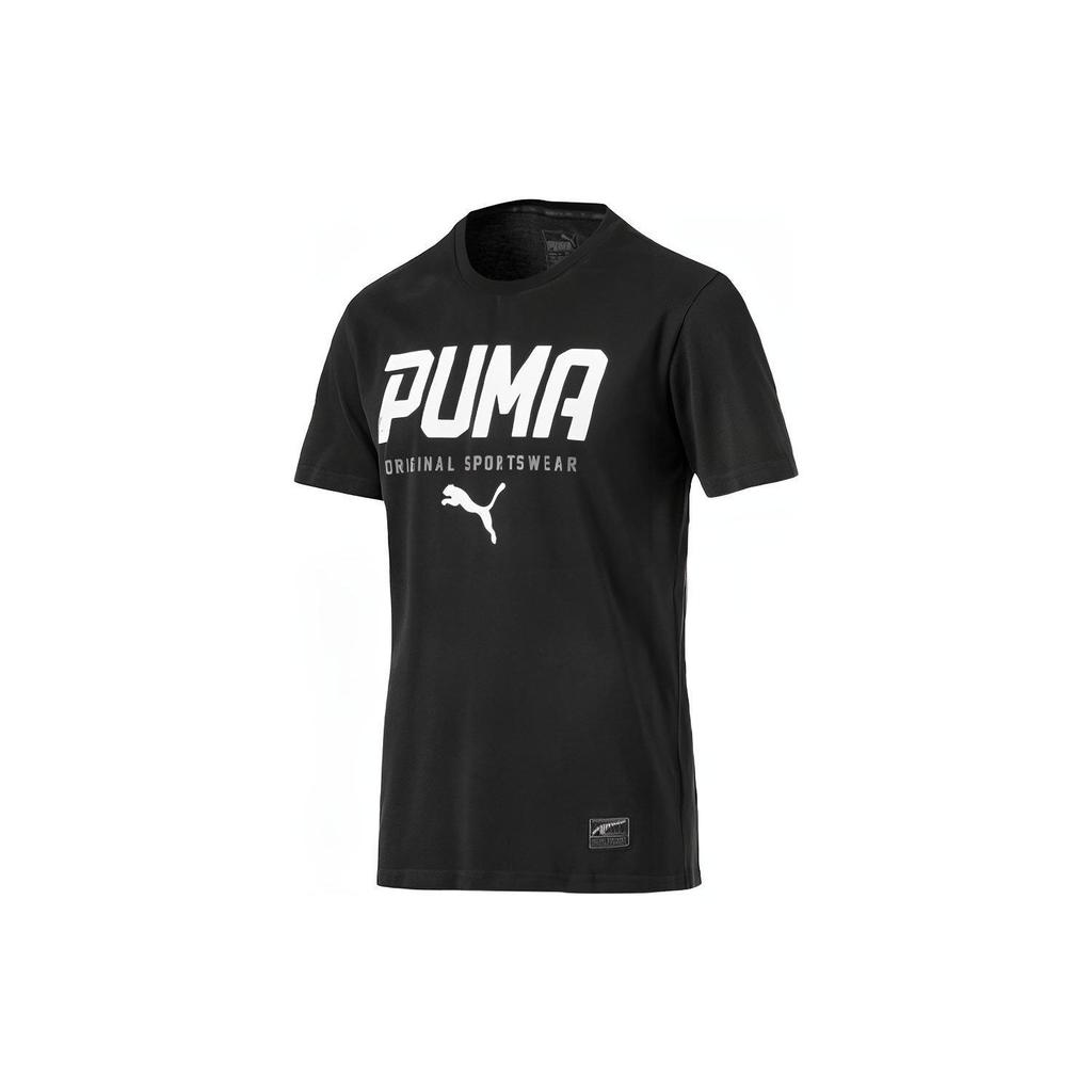 Puma Printed Round Neck Short Sleeve T-Shirt Men Tops Black 593029-01