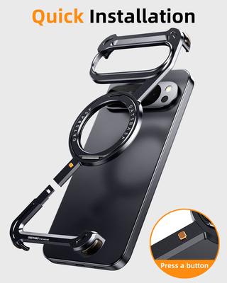 Oatsbasf Безрамочный металлический чехол для телефона Google Pixel 10 Pro/10 Pro XL с подставкой, 360° вращающийся, магнитный, для беспроводной зарядки