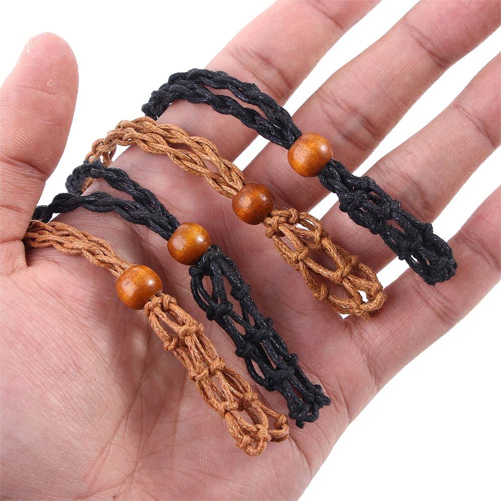 1pc Hand-knitted DIY Braided Necklace Cord Crystal Necklace Holder Empty Stone Holder Necklace Cord