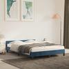 VidaXL Bed Frames with Headboard Slat Base Upholstered Bed Slat Frame Double Bed Adult Bedroom Furniture Blue 347577