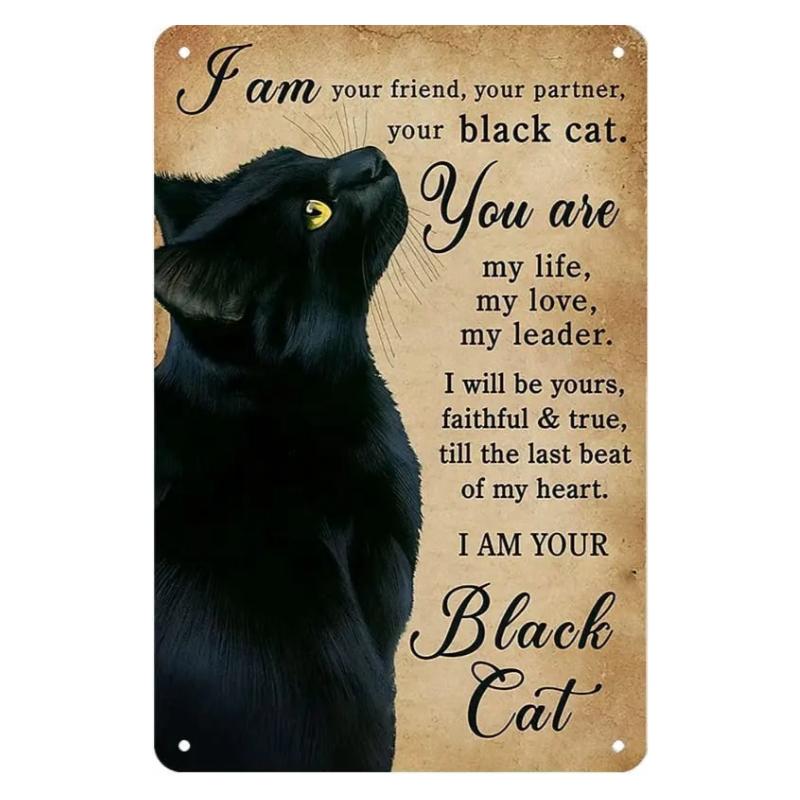 New Vintage Siamese Cat I Am Your Friend Your Partner Your Cat Funny Metal Tin Sign Wall Decor Man Cave Bar Retro Metal Vintage