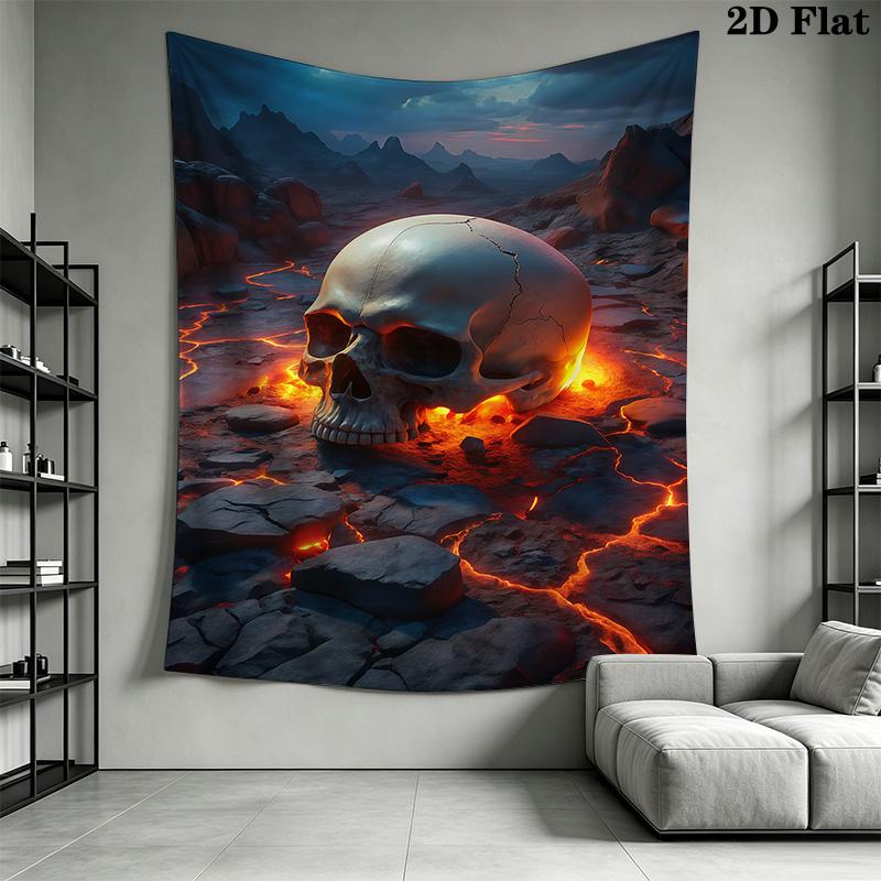 Raven Skulls Gothic Artwork Tapestry Background Cloth Fashion Print Christmas Gift Atmospheric Background Cloth Background Cloth