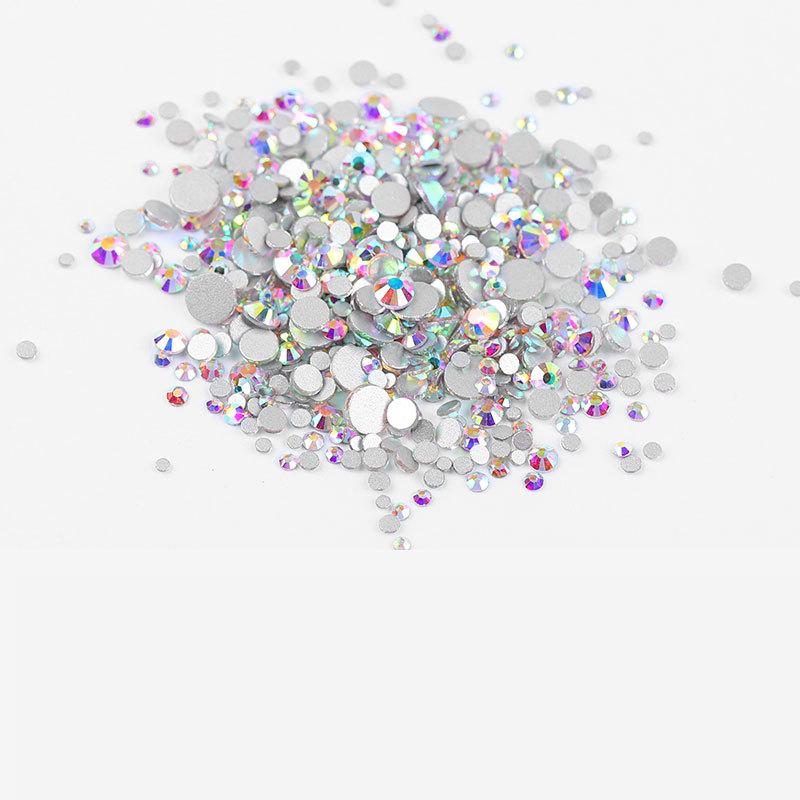 1440 шт. плоских кристаллов AB в упаковке оптом SS3-SS20 прозрачные стразы AB для дизайна ногтей
