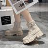 Fashion Aphixta 6cm Thick Sole Summer Breathable Platform Boots Women Buckle Big Size 43 Lace-up Waterproof Height Increasing Boots
