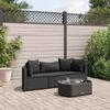 VidaXL Garden Lounge Set 4 Pcs with Cushions Black Wicker, Outdoor Sofa Set, Garden Corner Sofa, 3308363