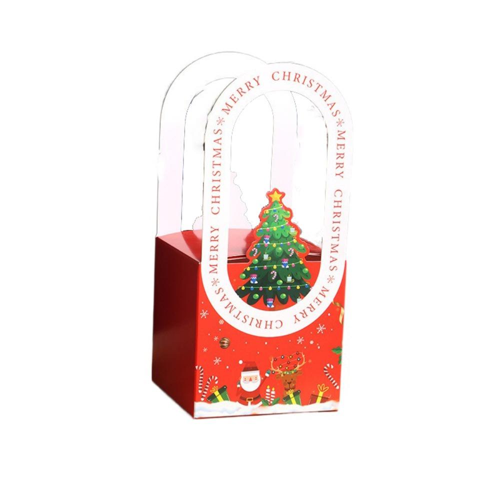 10pcs Paper Christmas Fruit Packaging Box Cute Xmas Eve Packaging Bag Christmas Gift Box Chocolate