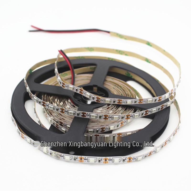 LED 5V 2835 Flexible Single Color Strip, 60 High-Brightness Lights, 5mm Double-Sided Narrow Board for Advertising Light Box