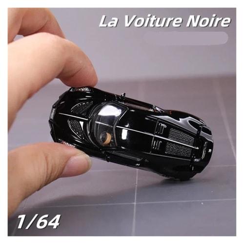 1/64 Scale Bugatti La Voiture Noire Diecast Model Car with Metal Chassis and Shock-Absorbing Design, Perfect for Collectible Model Decoration (Color: