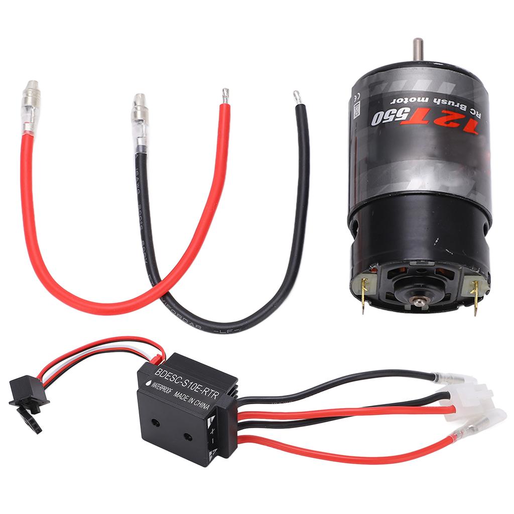 550 Brushed Motor with 320A Two Way Brushed Waterproof ESC Set for RC Rock Crawler Car