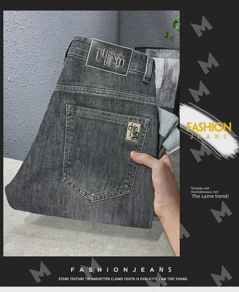Джинсы мужские узкие прямые модные молодежные