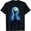 Cute Siamese Cat Gothic Portrait Moonlit Night T-Shirt for Men Women