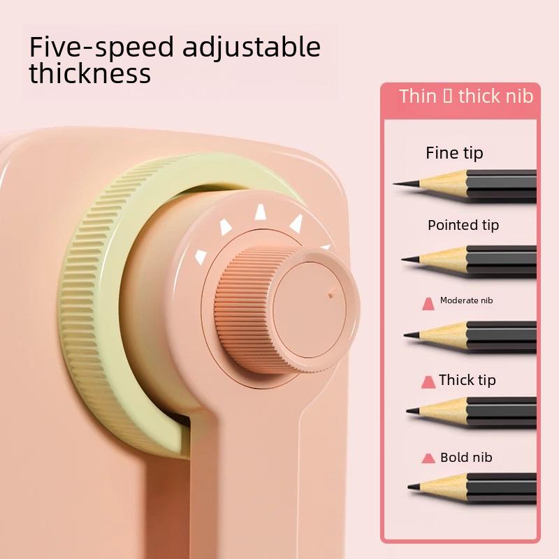 Hand-Cranked Pencil Sharpener with Automatic Lead Feeding for First Grade Students