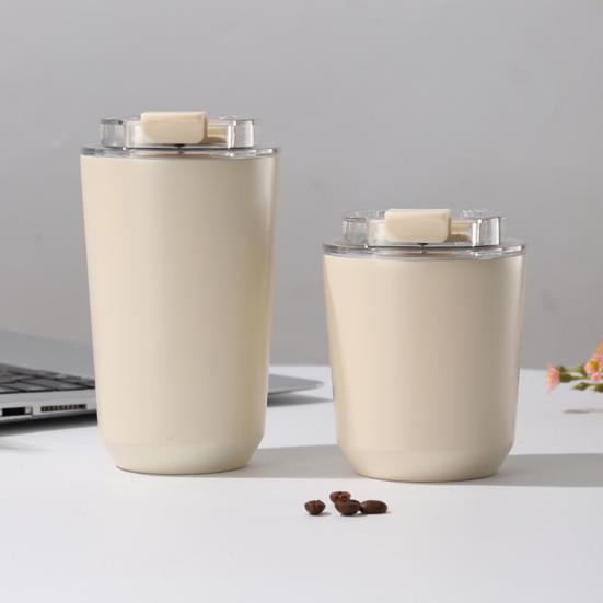 Stainless Steel Vacuum Insulation Cup with Silicone Lid Insulated Tumbler Travel Coffee Mug Leak Proof Reusable Double Walled Coffee Tumbler