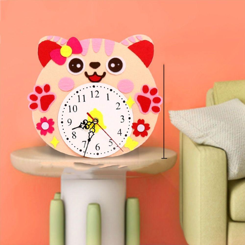 DIY Puzzle DIY Clock Toys Cartoon Clock Time Teaching Aid Cognition Clocks Toys Baby DIY Toys