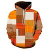 Men's Hoodie Pullover Sweatshirt Hooded Graphic Plaid Color Block Casual Daily Holiday 3D Print Sportswear Casual Fall Clothing
