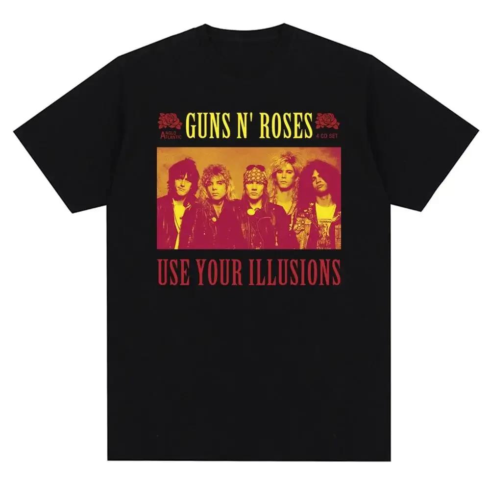 Guns N Roses Graphic Print T Shirt Vintage Rock Band Streetwear Short Sleeve Fashion Crew Neck Plus Size T Shirt Women