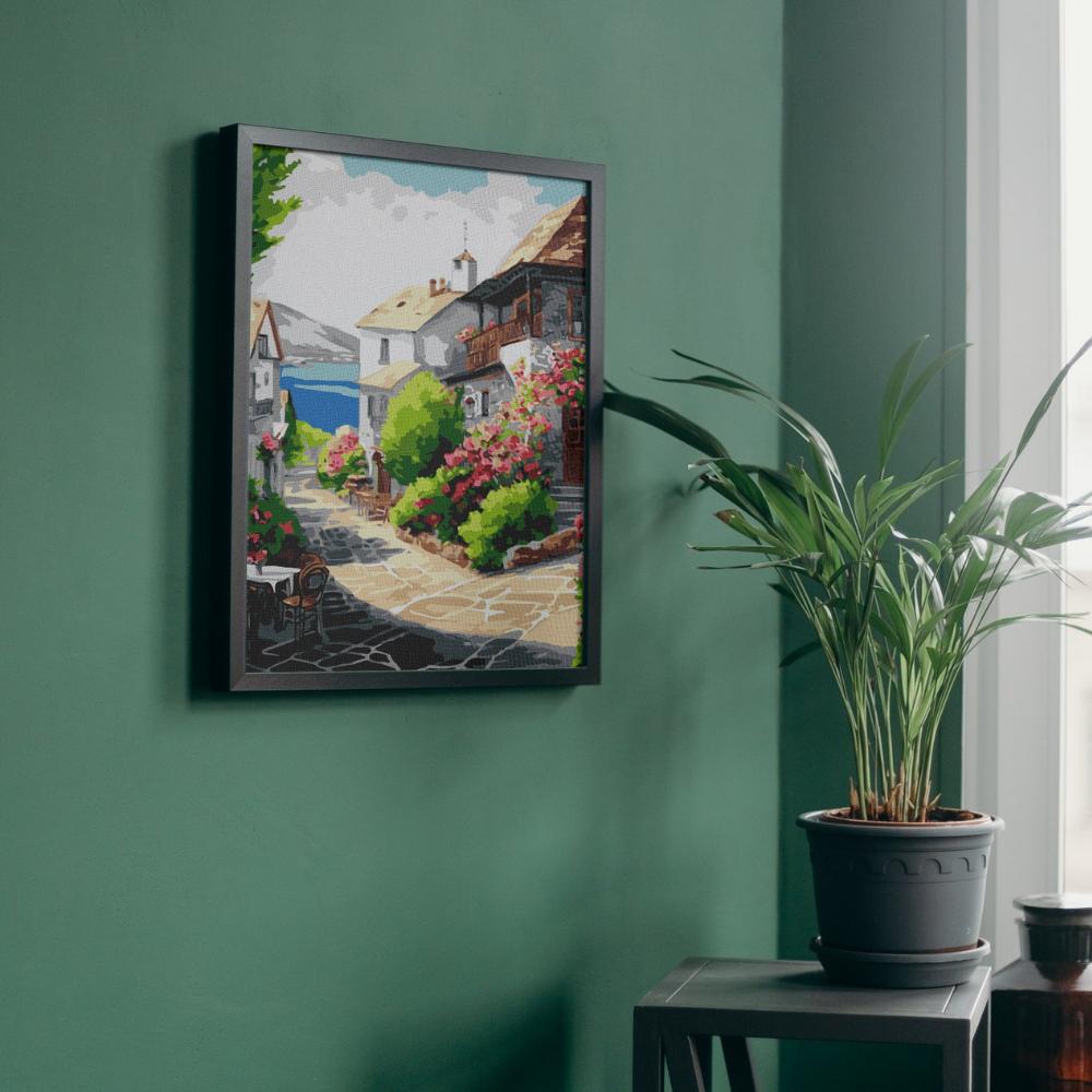 Malowanie Po Numerach Z Ramą Obrazy Do Malowania -Nadmorskie Miasto 40X50Cm