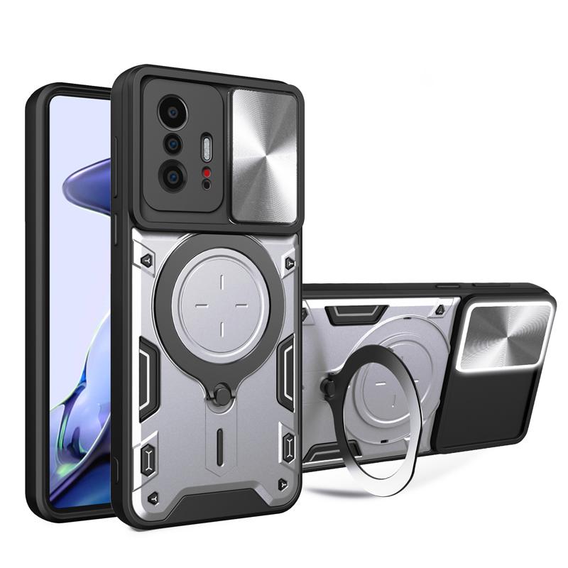 Роскошный противоударный бронированный чехол для Xiaomi Mi 11T 12T 13 Pro Lite Mi11T Mi12T 5G с противоударным кольцом-подставкой, держателем, полностью сдвижными крышками